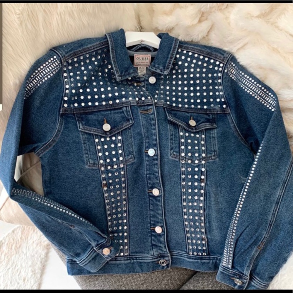 *GUESS* A DRE EMBELLISHED 90s ICON DENIM JACKET